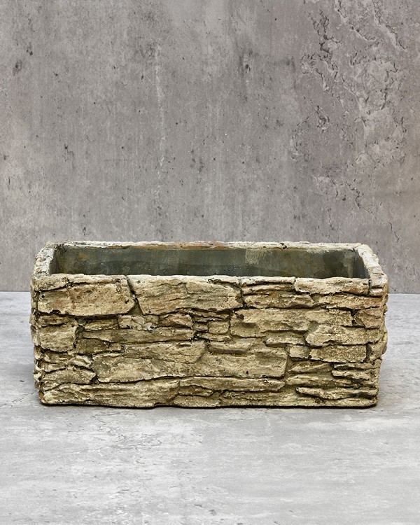 Rectangular Stone Wall Planter - Small 3"H