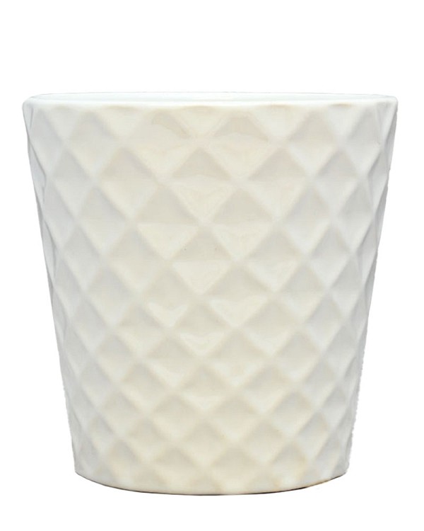 Tapered Diamond Patterned Planter 6.25"H