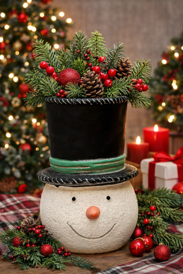 Décor de Noël avec bonhomme de neige