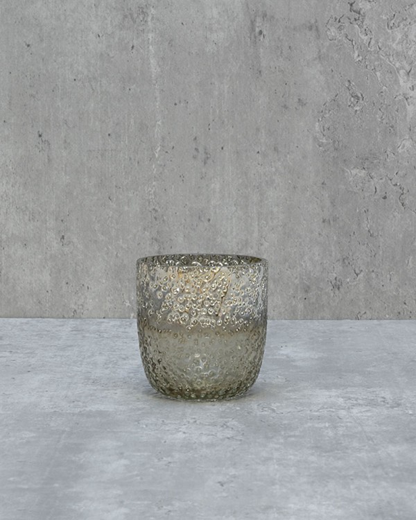 Textured Smoke Metallic Lustre Glass 3"H
