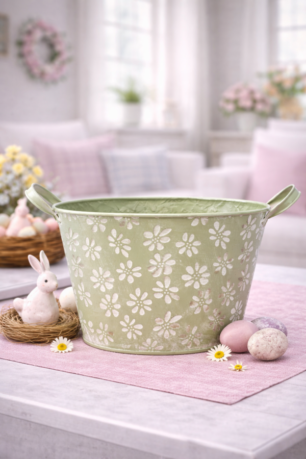 Pastel Spring Decor on Coffee Table