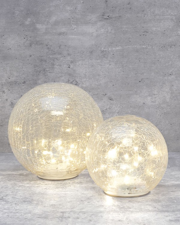 ED Crackle Glass Sphere Decor Light  8" Diameter