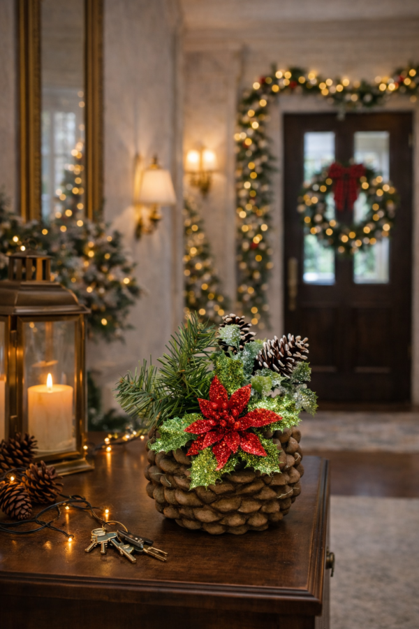 Décor de Noël festif à l'entrée