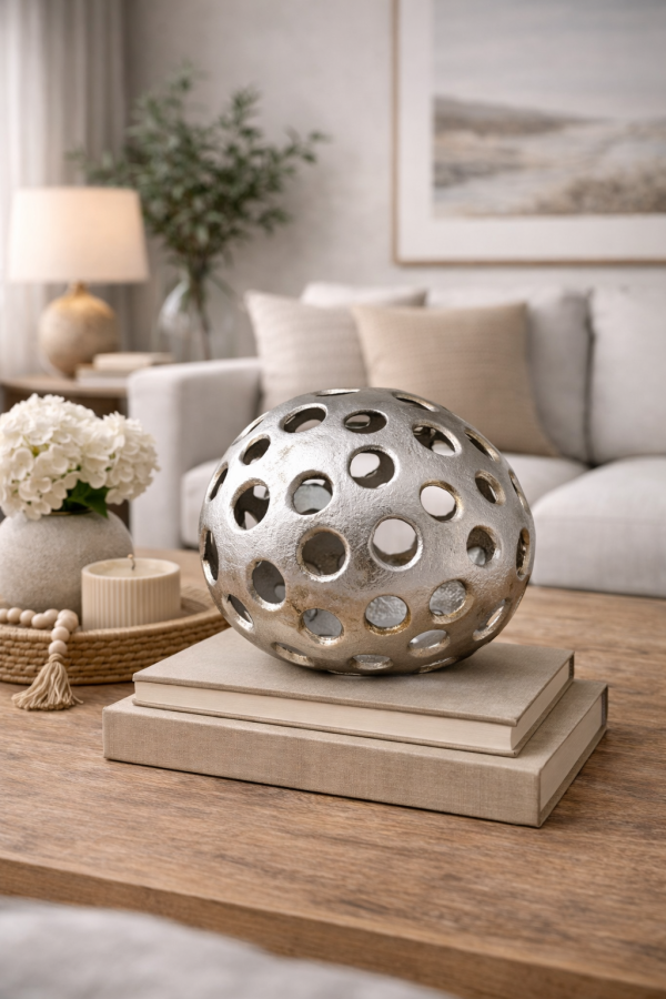 Perforated metal sphere with soft neutrals