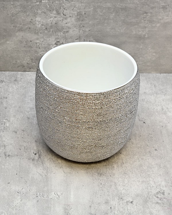 Silver Spun Textured 7"H