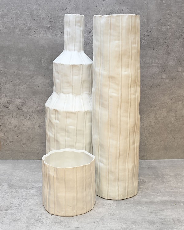 White Ceramic Container 5.5"