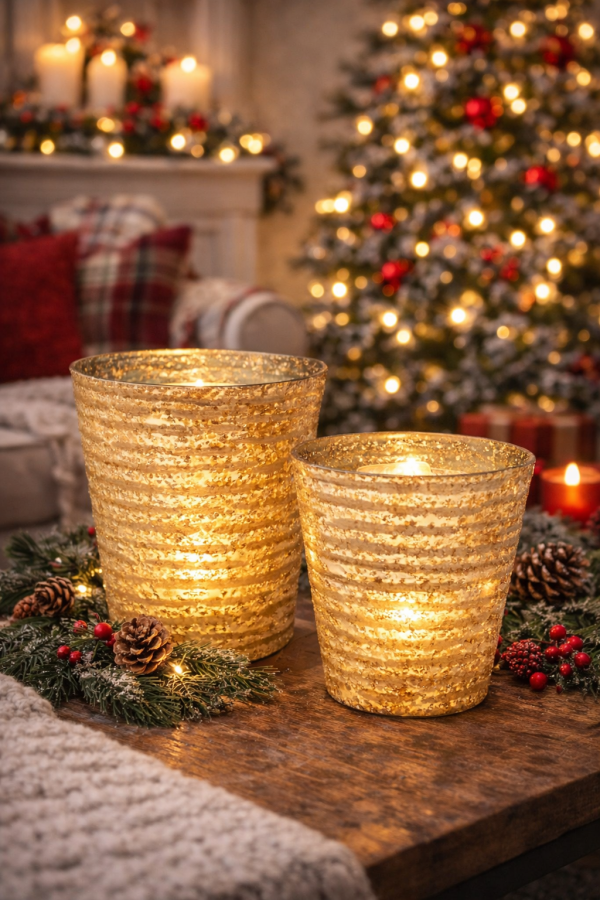 Charming holiday glow with candlelight