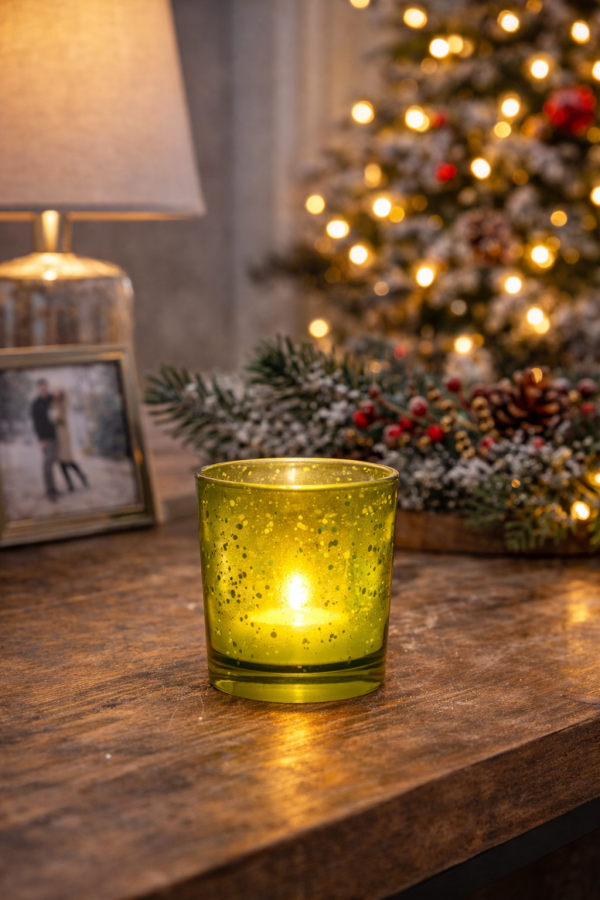 Lime green candle holder glow