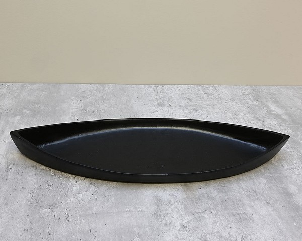 Canoe Aluminium Decor Platter 16" Long Black