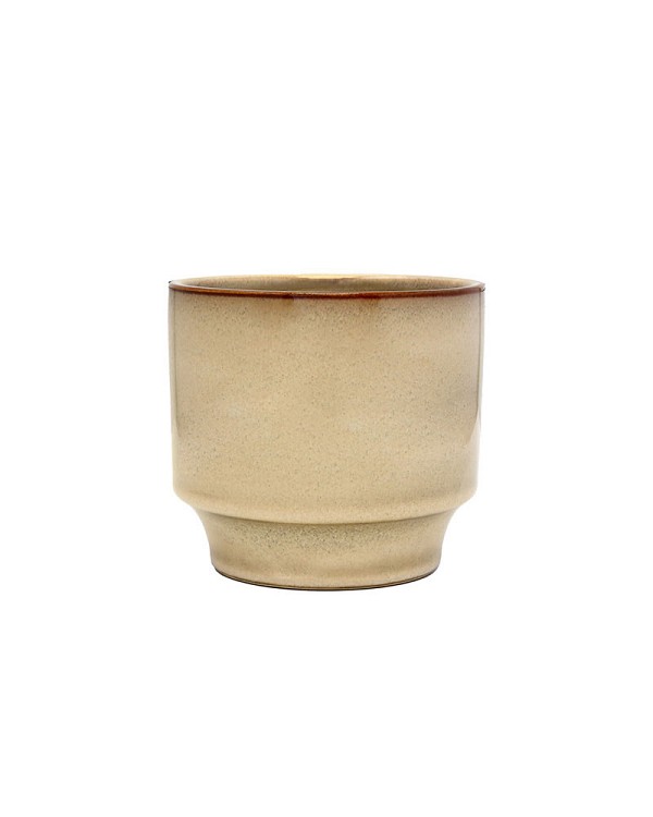 Beige Stepped Planter - Small 4.5"H