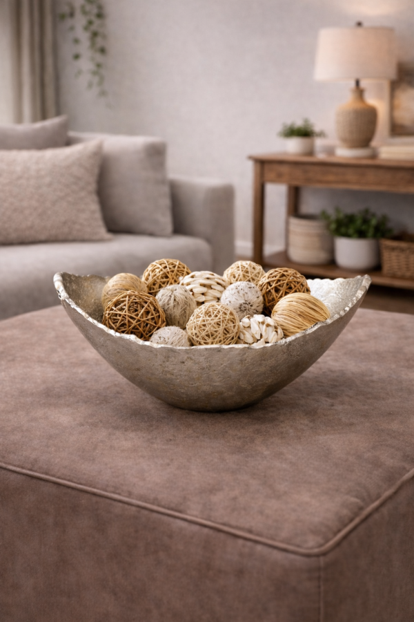 Métal texturé et éléments naturels