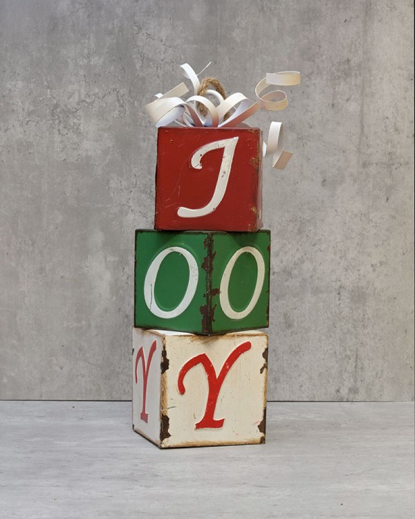 Christmas "JOY" Block Display 13"H