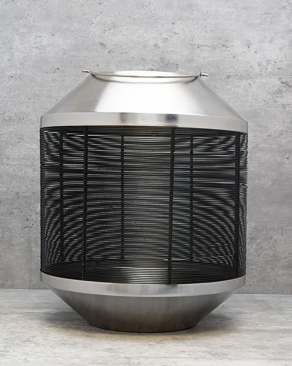 Wire & Brushed Nickel Conical Lantern 13"H