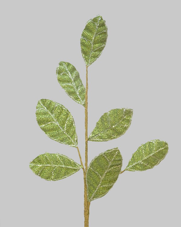 Frosted Leaf Branch 28" Green