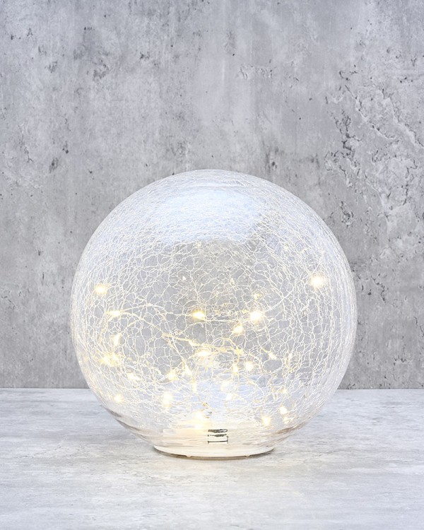 Crackle Glass Decorative Light 8"D