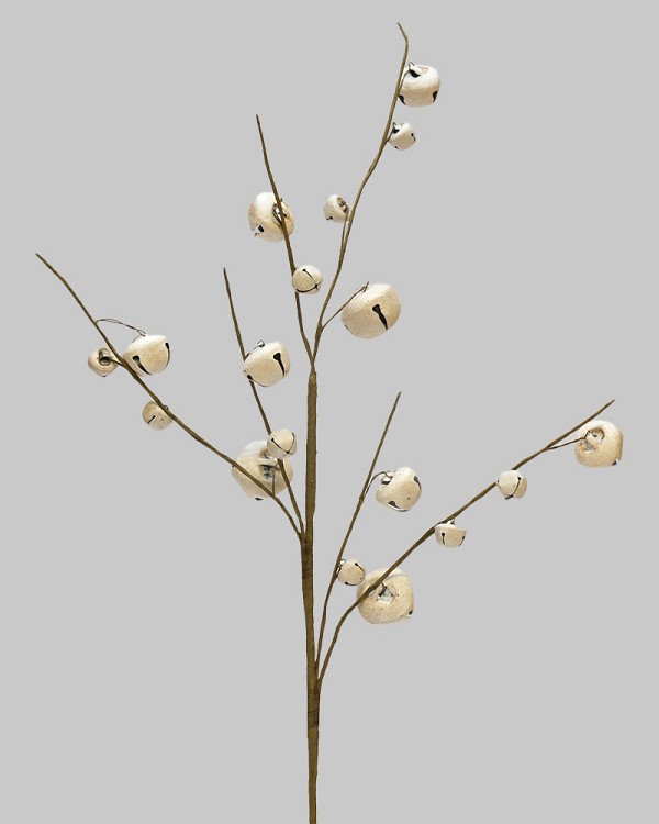 Antique White Jingle Bell Spray 18"