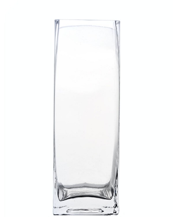 Square Clear Glass Vase 7"H