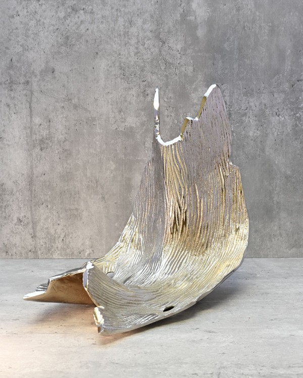 Decorative Metal Sculpture Silver Finish 7.75"H