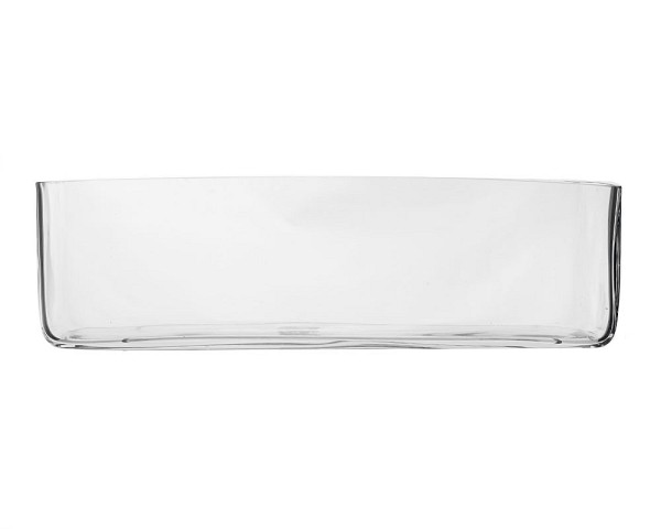 Rectangular Clear Glass Vase 16"L