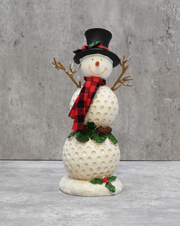 Golf Snowman 9"H