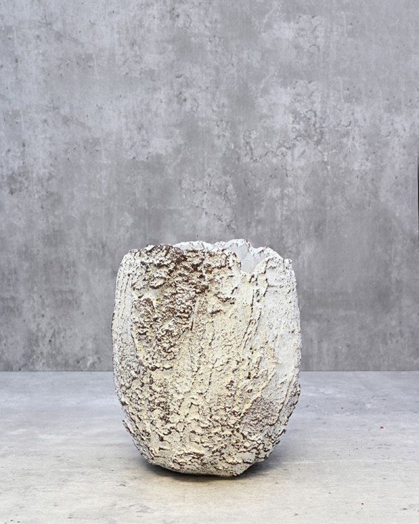 Fossil Planter - White 6"H