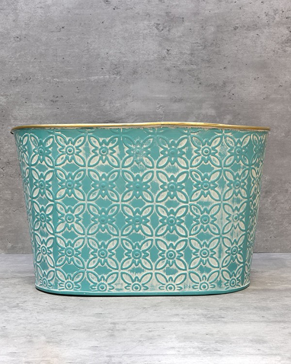 Oval Teal Container - Large 13"L