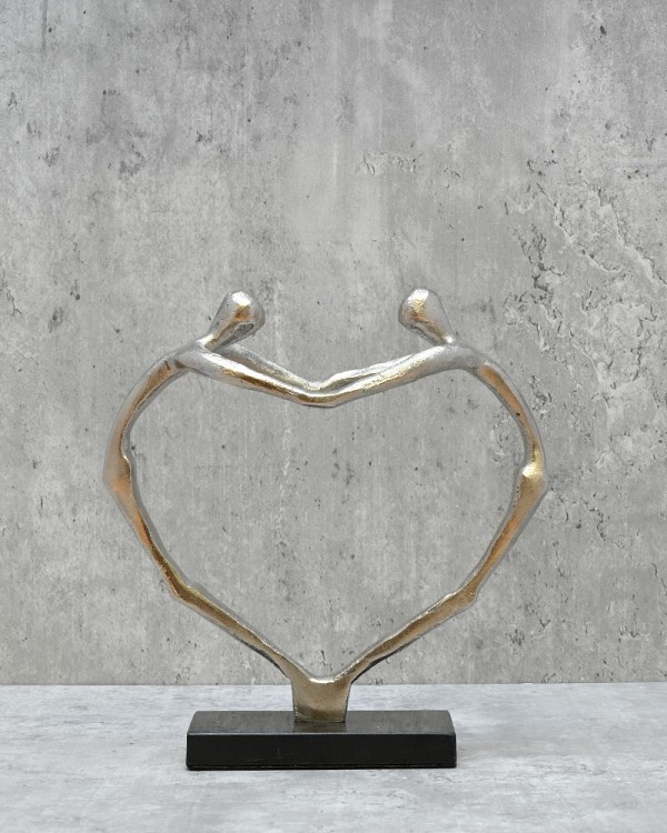 Heart Aluminum Decor Sculpture 9"H