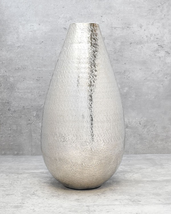 Hammered Pinched Tall Vase 15.25"H