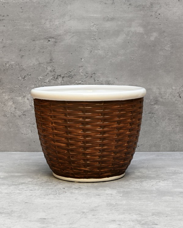Basket Pattern Container 7"D