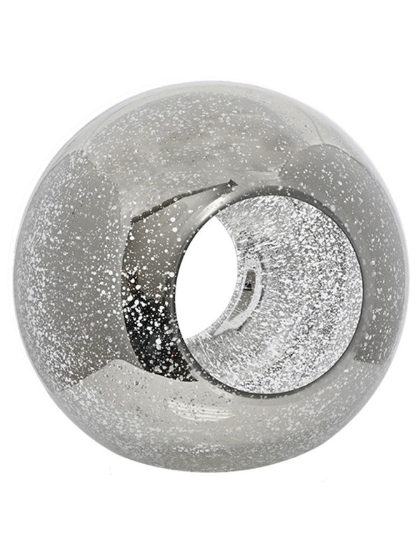 Silver Open Glass Orb 9"D