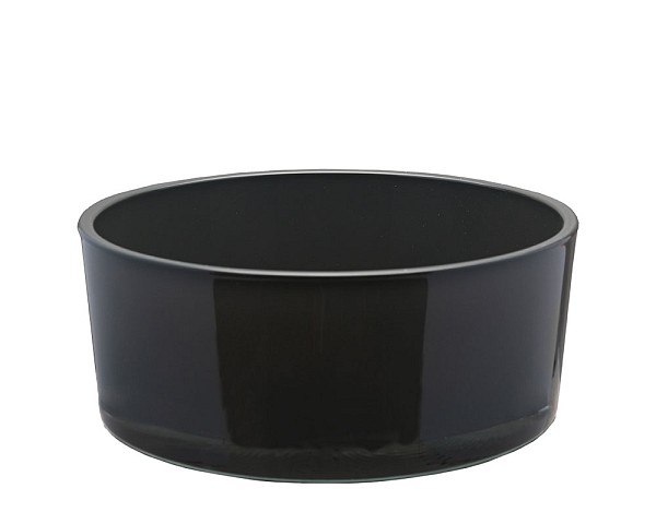 Dark Grey Glass Bowl 7.5"D