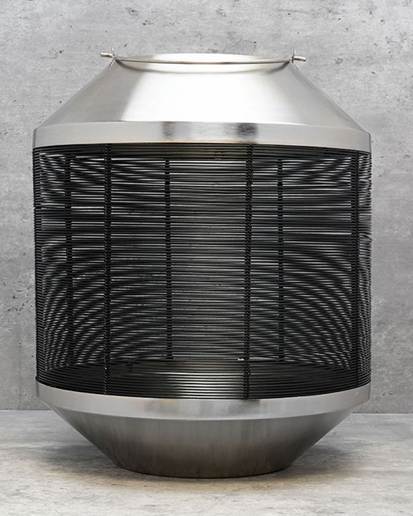 Wire & Brushed Nickel Conical Lantern 15"H