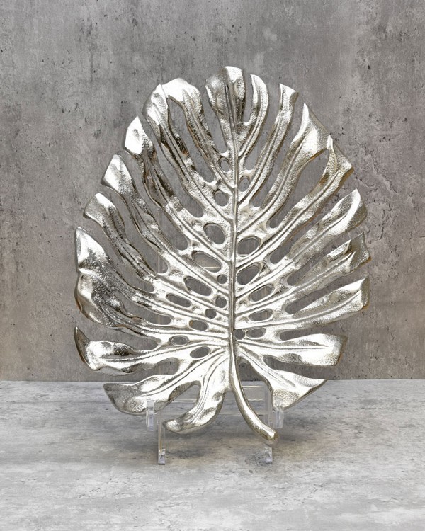 Monstera Wall Leaf 19"L - Silver 