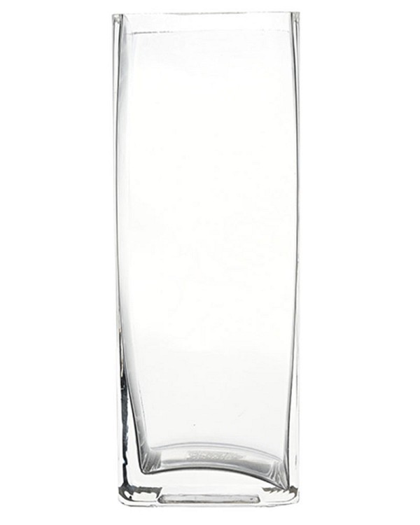 Square Clear Glass Vase 8"H (3"x3")