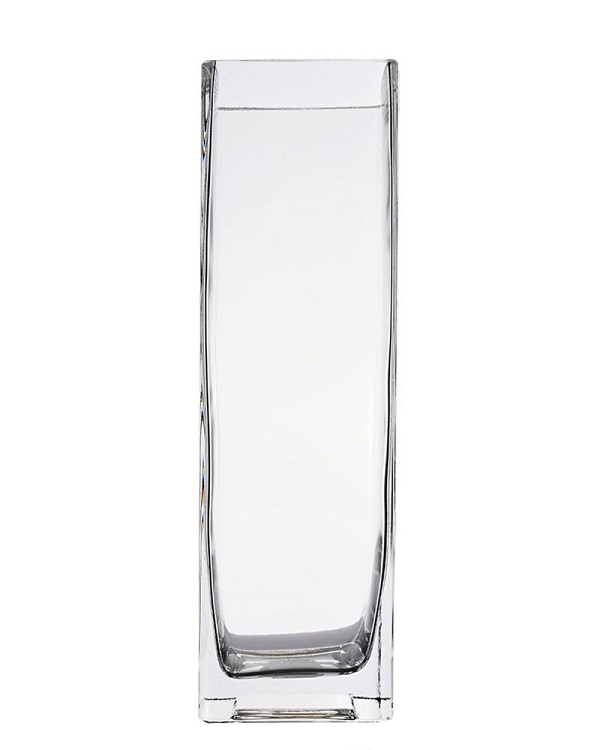 Square Clear Glass Vase 10"H (3"x3")
