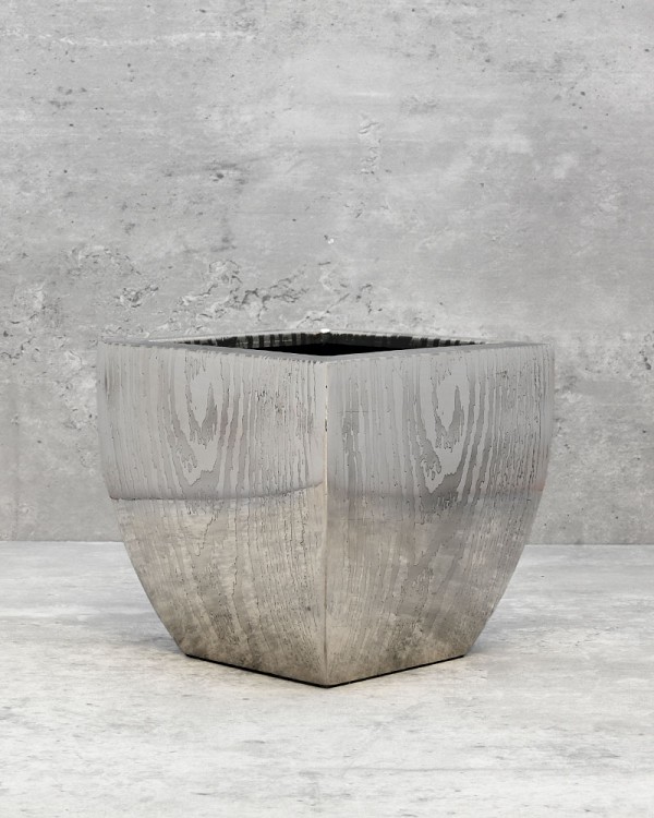 Woodgrain Stainless Steel Planter 5.5"H
