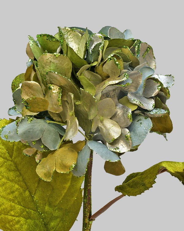 Hydrangea 20" Metallic Green/Blue