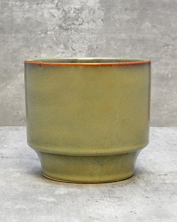 Green Stepped Planter - Medium 6"H
