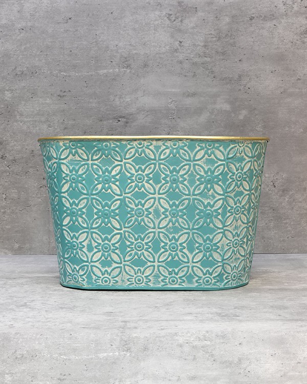 Oval Teal Container - Medium 11.25"L
