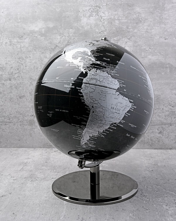 World Globe - Black 12"H