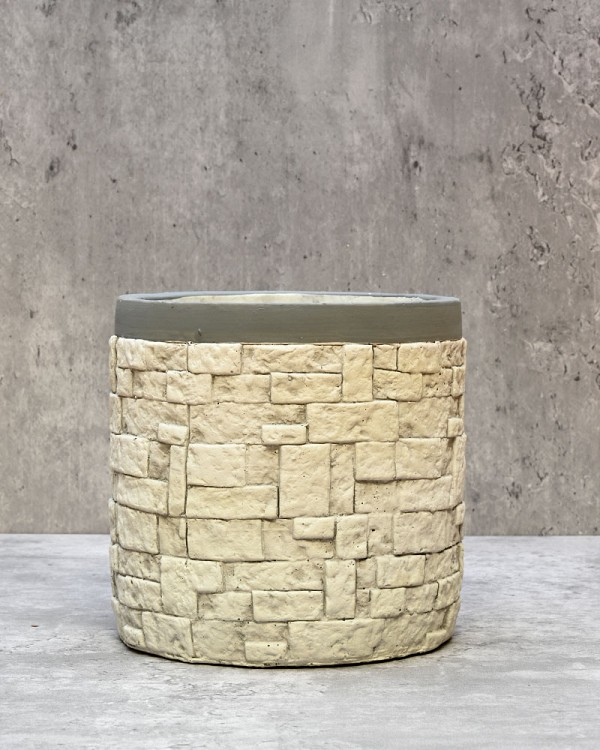 Brick Wall Planter - Round 6"H