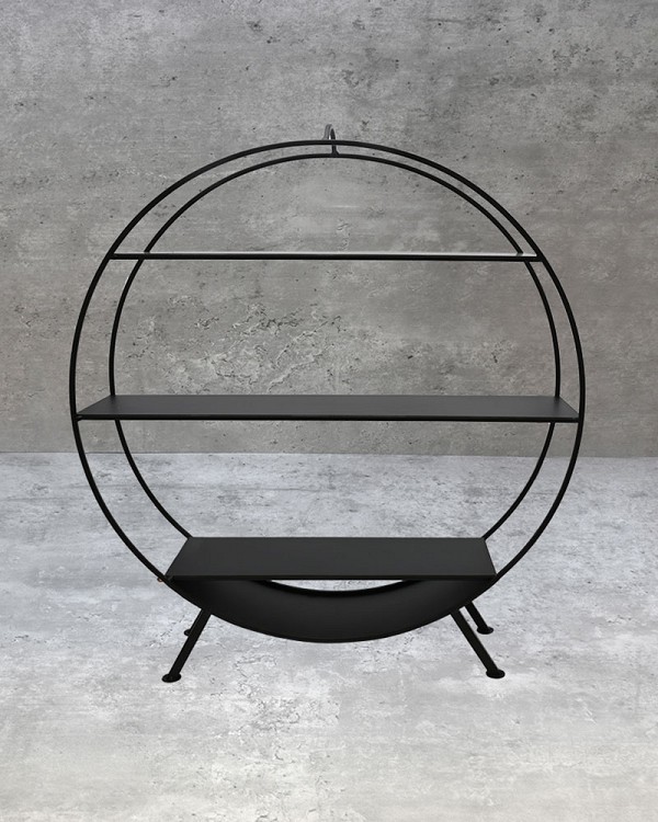 Round Metal Standing Shelf 22"H