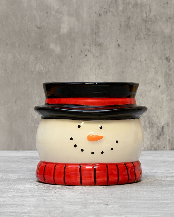 Snowman Head Planter 4"H