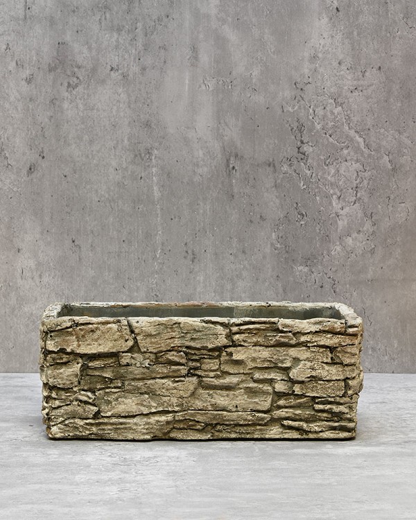 Rectangular Stone Wall Planter - Medium 4"H