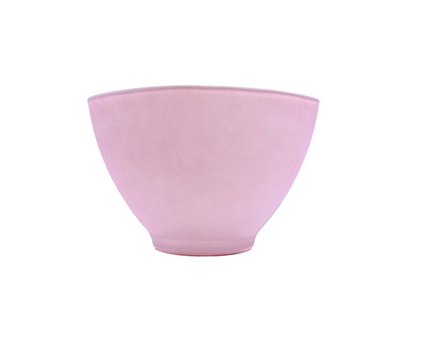 Matte Pink Glass Bowl - Oval 5.5"H