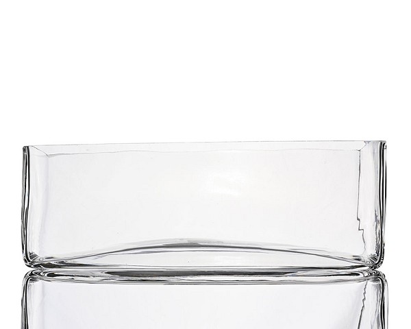 Oval Clear Glass Vase 11"L