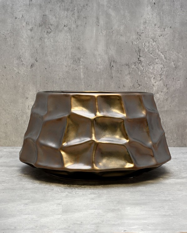 Modern Pot Antique Brown 11"D