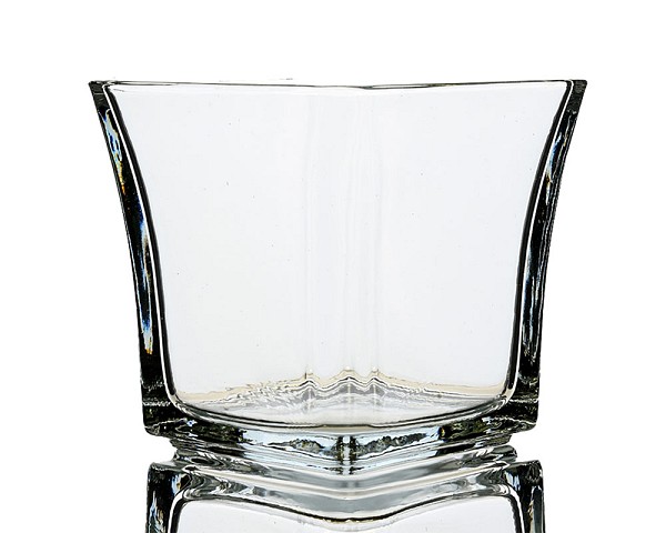 Square Flared Glass Vase 4"H