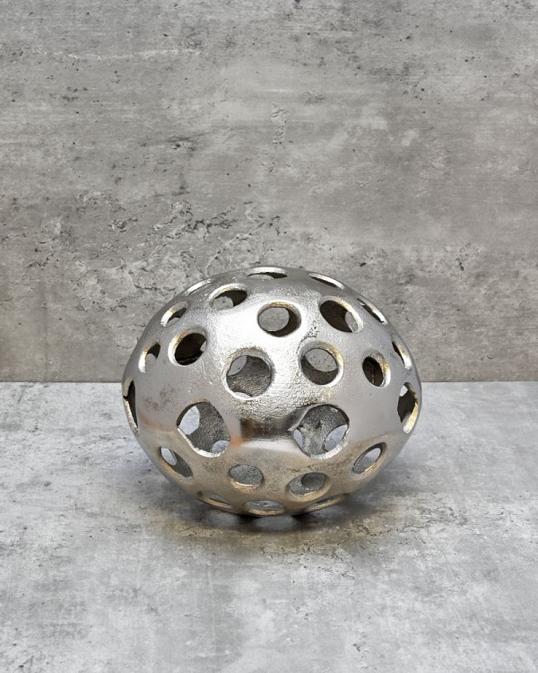 Ellipse Orb Aluminum Decor Sculpture 6.5"H