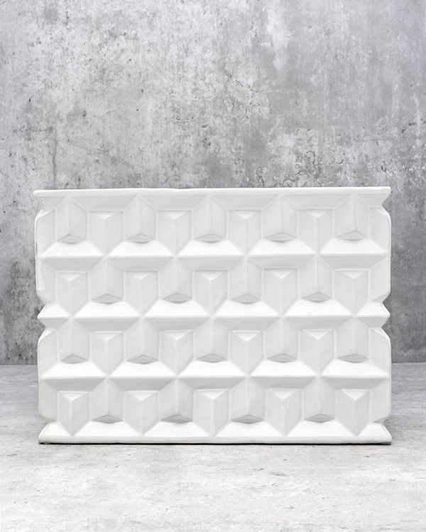 Embossed White 8.25"H